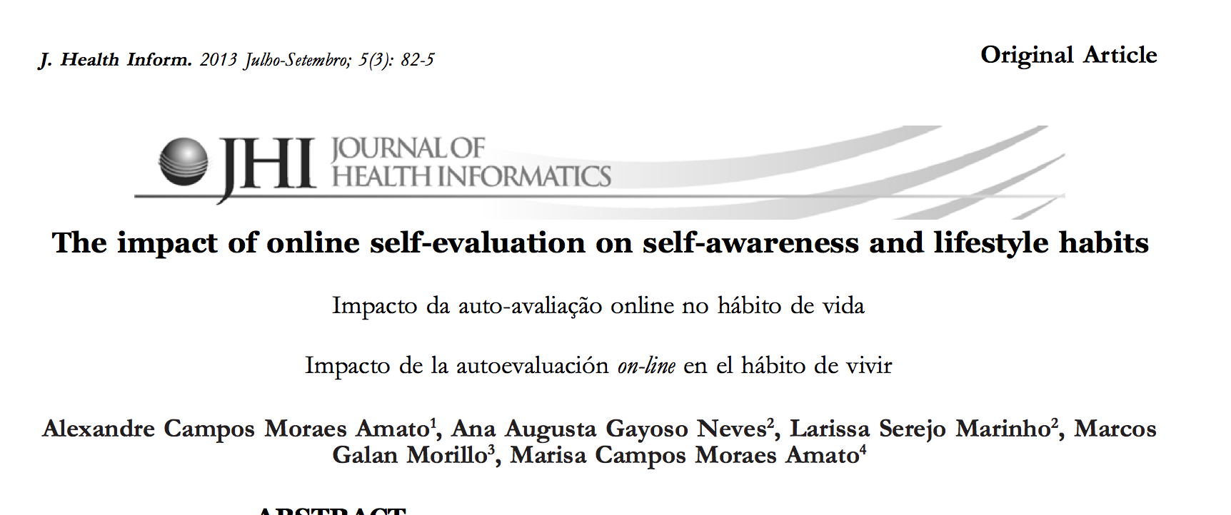 Imagem de The impact of online self-evaluation on self-awareness and lifestyle habits.