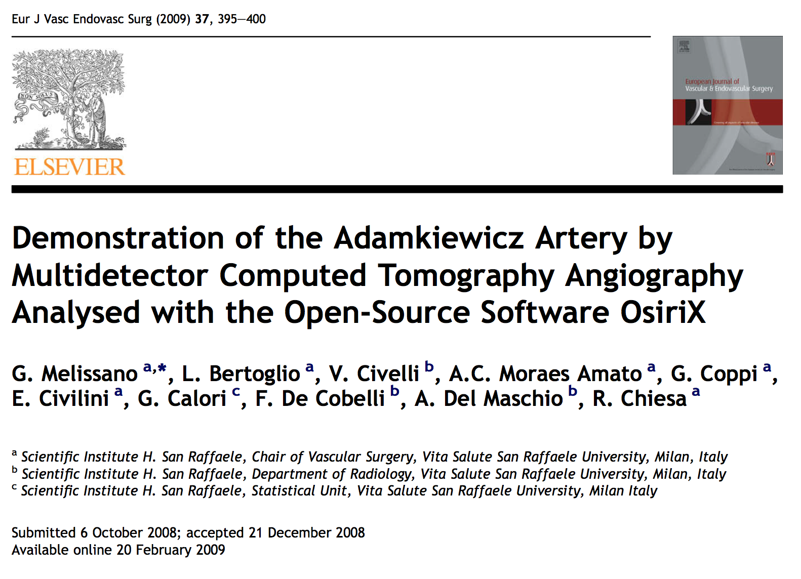 Imagem de Demonstration of the adamkiewicz artery by multidetector computed tomography angiography analysed with open-source software osirix.