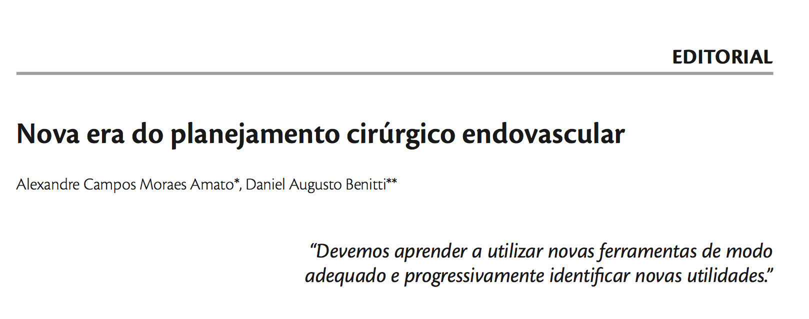 Imagem de Nova era do planejamento cirúrgico endovascular.