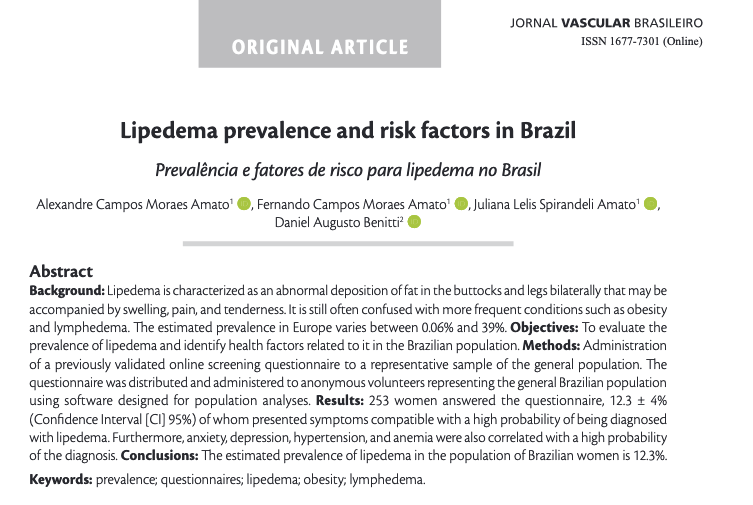 Imagem de Prevalência e fatores de risco para lipedema no Brasil