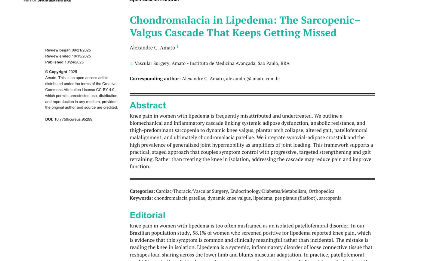 Imagem de Chondromalacia in Lipedema: The Sarcopenic–Valgus Cascade That Keeps Getting Missed
