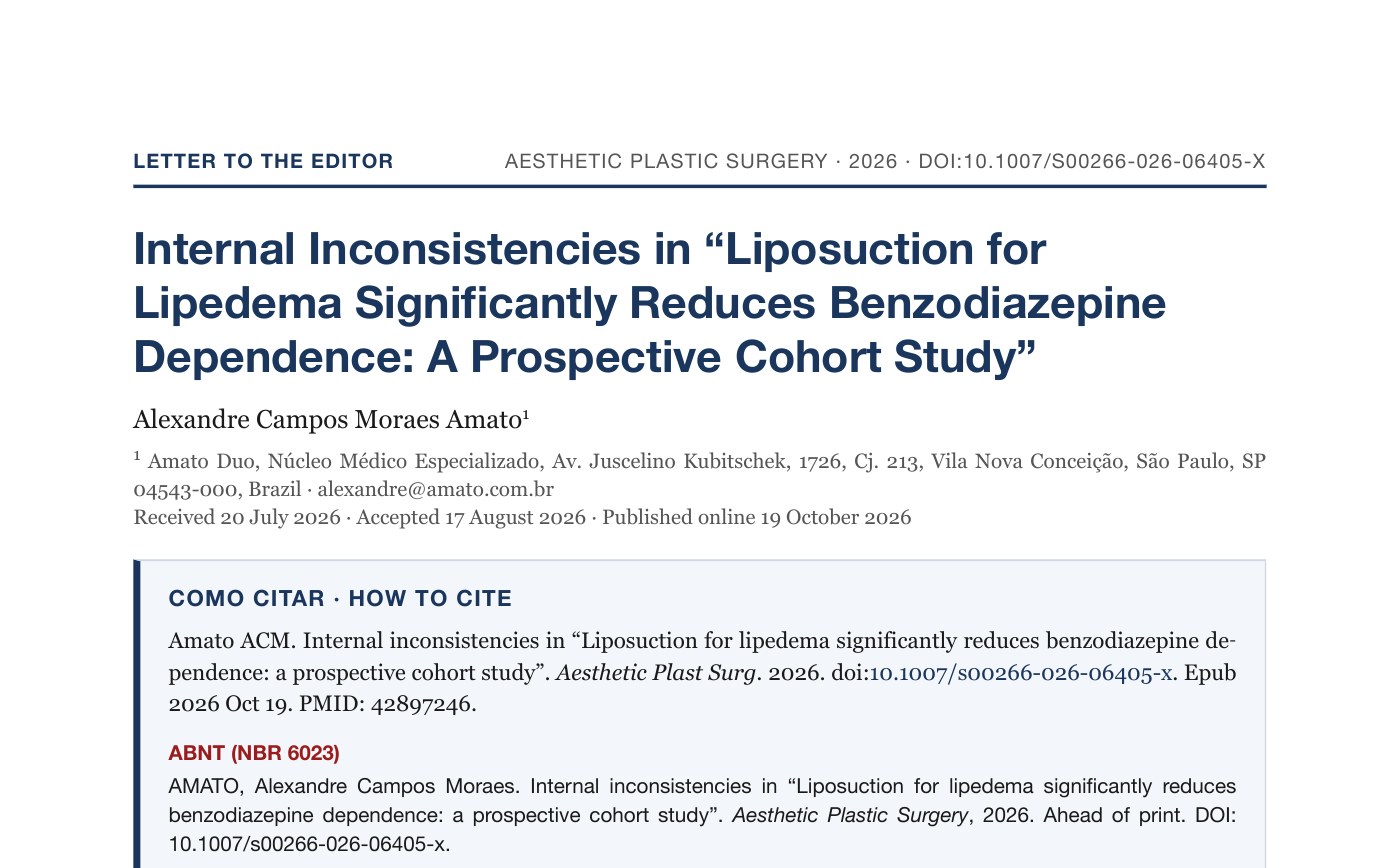 Internal Inconsistencies in “Liposuction for Lipedema Significantly Reduces Benzodiazepine Dependence: A Prospective Cohort Study”